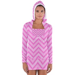 Zigzag  Pattern Women s Long Sleeve Hooded T-shirt by Valentinaart