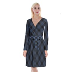 Zigzag Pattern Long Sleeve Velvet Front Wrap Dress by Valentinaart