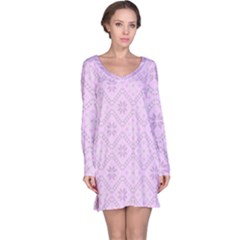 Pattern Long Sleeve Nightdress by Valentinaart