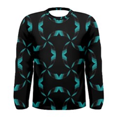 Background Black Blue Polkadot Men s Long Sleeve Tee