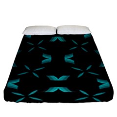 Background Black Blue Polkadot Fitted Sheet (king Size) by Mariart