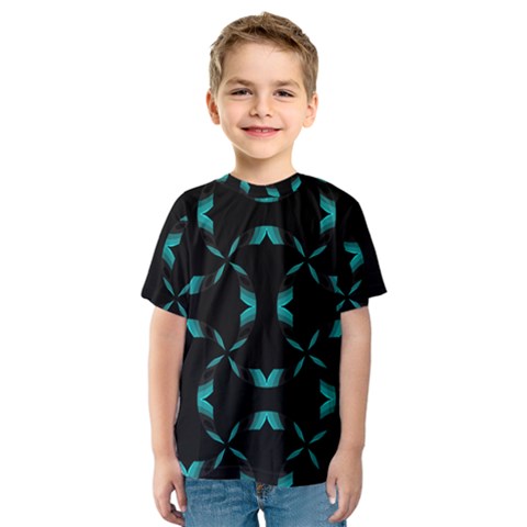 Background Black Blue Polkadot Kids  Sport Mesh Tee by Mariart