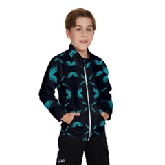 Background Black Blue Polkadot Wind Breaker (kids) by Mariart