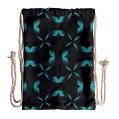 Background Black Blue Polkadot Drawstring Bag (large) by Mariart