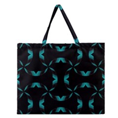 Background Black Blue Polkadot Zipper Large Tote Bag by Mariart