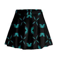 Background Black Blue Polkadot Mini Flare Skirt by Mariart