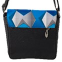 Blue White Grey Chevron Flap Messenger Bag (S) View1