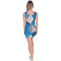 Blue White Grey Chevron Sleeveless Bodycon Dress View4