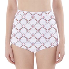 Baseball Bat Scrapbook Sport High-waisted Bikini Bottoms by Mariart