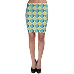 Yellow Blue Diamond Chevron Wave Bodycon Skirt by Mariart