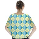 Yellow Blue Diamond Chevron Wave Blouse View2