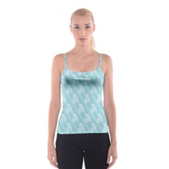 Christmas Day Ribbon Blue Spaghetti Strap Top by Mariart