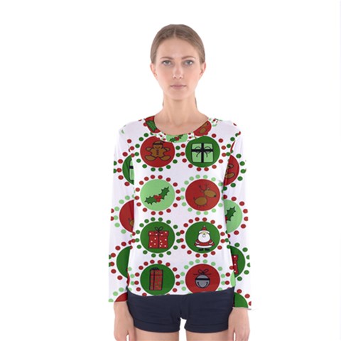 Christmas Women s Long Sleeve Tee by Mariart