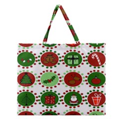 Christmas Zipper Large Tote Bag by Mariart