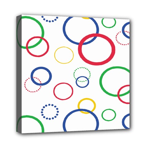 Circle Round Green Blue Red Pink Yellow Mini Canvas 8  X 8  by Mariart