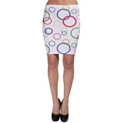 Circle Round Green Blue Red Pink Yellow Bodycon Skirt by Mariart