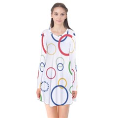 Circle Round Green Blue Red Pink Yellow Flare Dress by Mariart