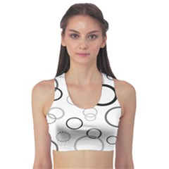 Circle Round Black Grey Sports Bra by Mariart