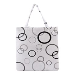 Circle Round Black Grey Grocery Tote Bag by Mariart