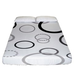 Circle Round Black Grey Fitted Sheet (king Size) by Mariart