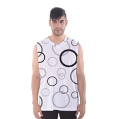 Circle Round Black Grey Men s Basketball Tank Top by Mariart