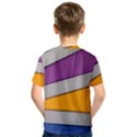 Colorful Geometry Shapes Line Green Grey Pirple Yellow Blue Kids  Sport Mesh Tee View2