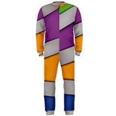 Colorful Geometry Shapes Line Green Grey Pirple Yellow Blue Onepiece Jumpsuit (men)  by Mariart