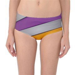 Colorful Geometry Shapes Line Green Grey Pirple Yellow Blue Mid-waist Bikini Bottoms by Mariart