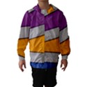 Colorful Geometry Shapes Line Green Grey Pirple Yellow Blue Hooded Wind Breaker (Kids) View1