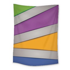 Colorful Geometry Shapes Line Green Grey Pirple Yellow Blue Medium Tapestry by Mariart