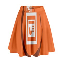 Circles Orange High Waist Skirt