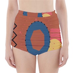 Digital Music Is Described Sound Waves High-waisted Bikini Bottoms by Mariart