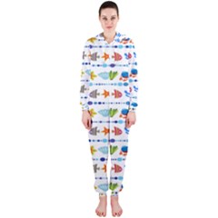 Coral Reef Fish Coral Star Hooded Jumpsuit (ladies)  by Mariart