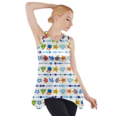 Coral Reef Fish Coral Star Side Drop Tank Tunic by Mariart