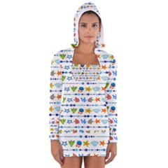 Coral Reef Fish Coral Star Women s Long Sleeve Hooded T-shirt by Mariart