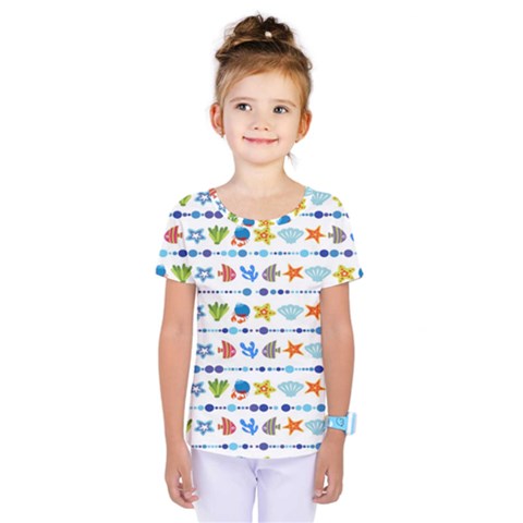 Coral Reef Fish Coral Star Kids  One Piece Tee by Mariart