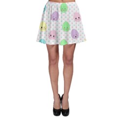 Egg Easter Smile Face Cute Babby Kids Dot Polka Rainbow Skater Skirt by Mariart