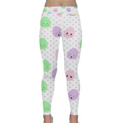 Egg Easter Smile Face Cute Babby Kids Dot Polka Rainbow Classic Yoga Leggings by Mariart