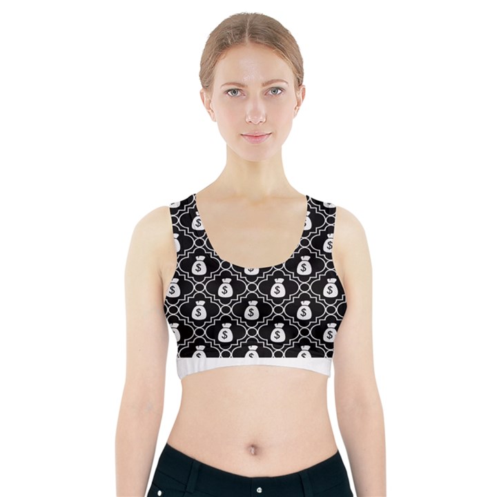 Dollar Money Bag Sports Bra With Pocket