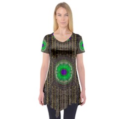 In The Stars And Pearls Is A Flower Short Sleeve Tunic 