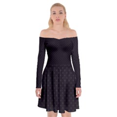 Dots Off Shoulder Skater Dress