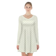 Dots Long Sleeve Velvet V-neck Dress