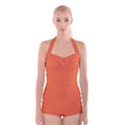 Dots Boyleg Halter Swimsuit  View1