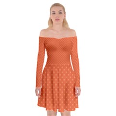 Dots Off Shoulder Skater Dress