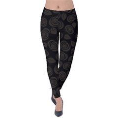 Floral Pattern Velvet Leggings