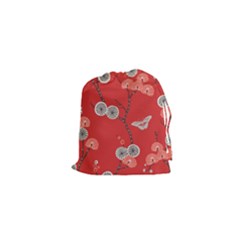 Dandelions Red Butterfly Flower Floral Drawstring Pouches (xs)  by Mariart