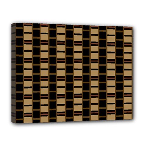 Geometric Shapes Plaid Line Canvas 14  X 11  by Mariart