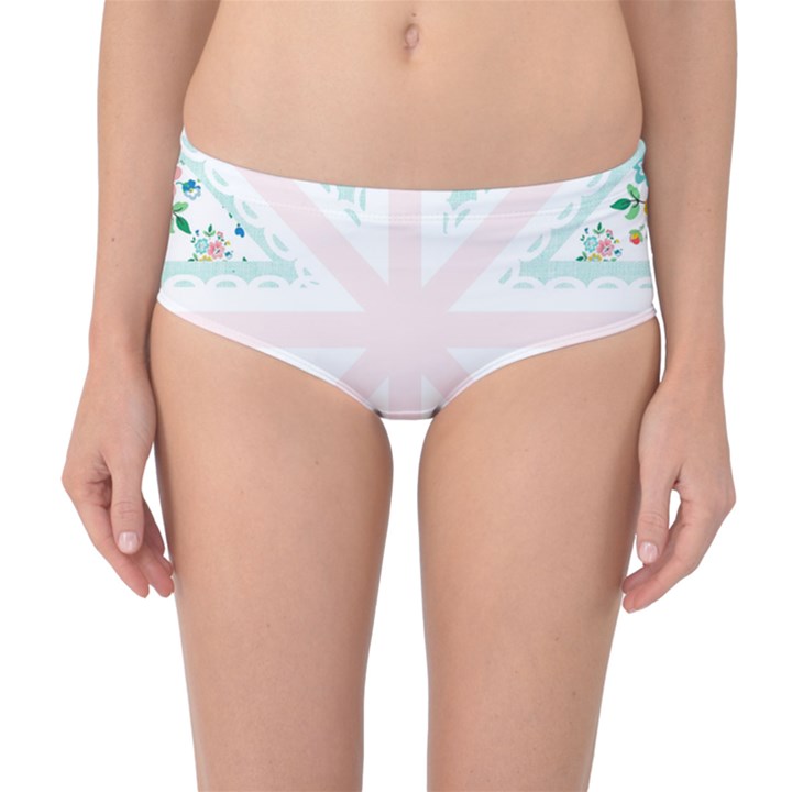 Frame Flower Floral Sunflower Line Mid-Waist Bikini Bottoms