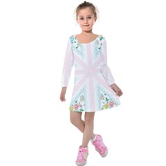 Frame Flower Floral Sunflower Line Kids  Long Sleeve Velvet Dress by Mariart