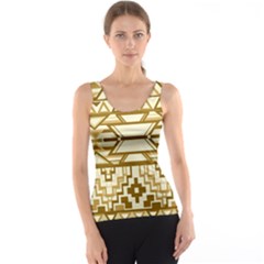 Geometric Seamless Aztec Gold Tank Top by Mariart